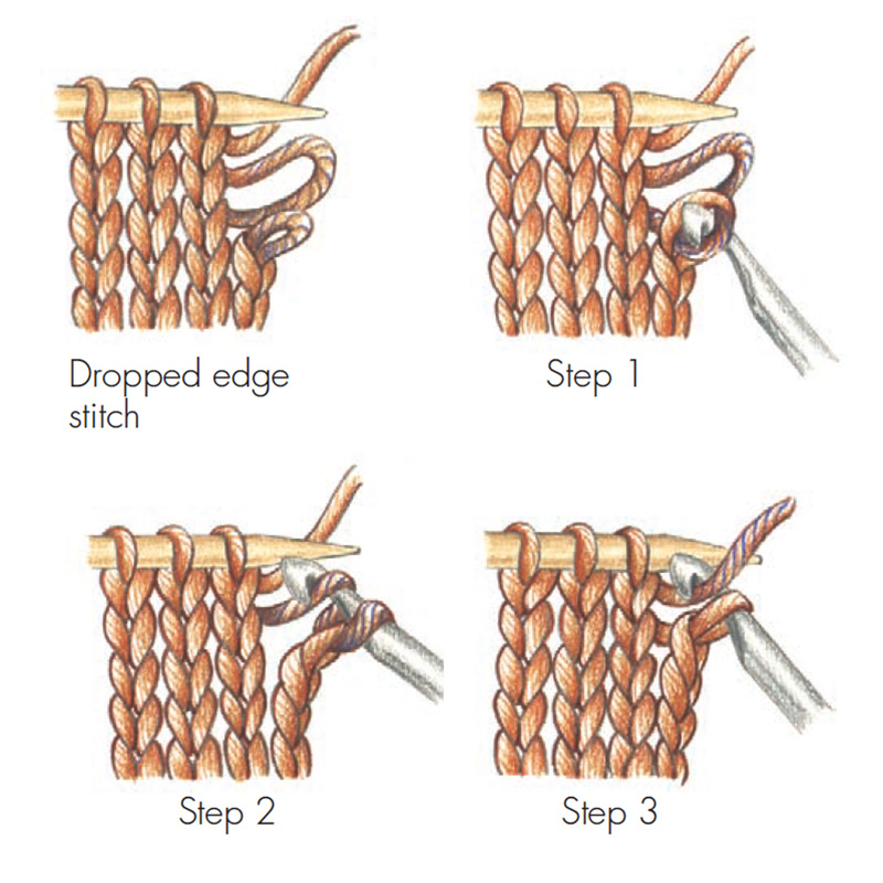 Knitting Pattern for Fixing Dropped Stitches